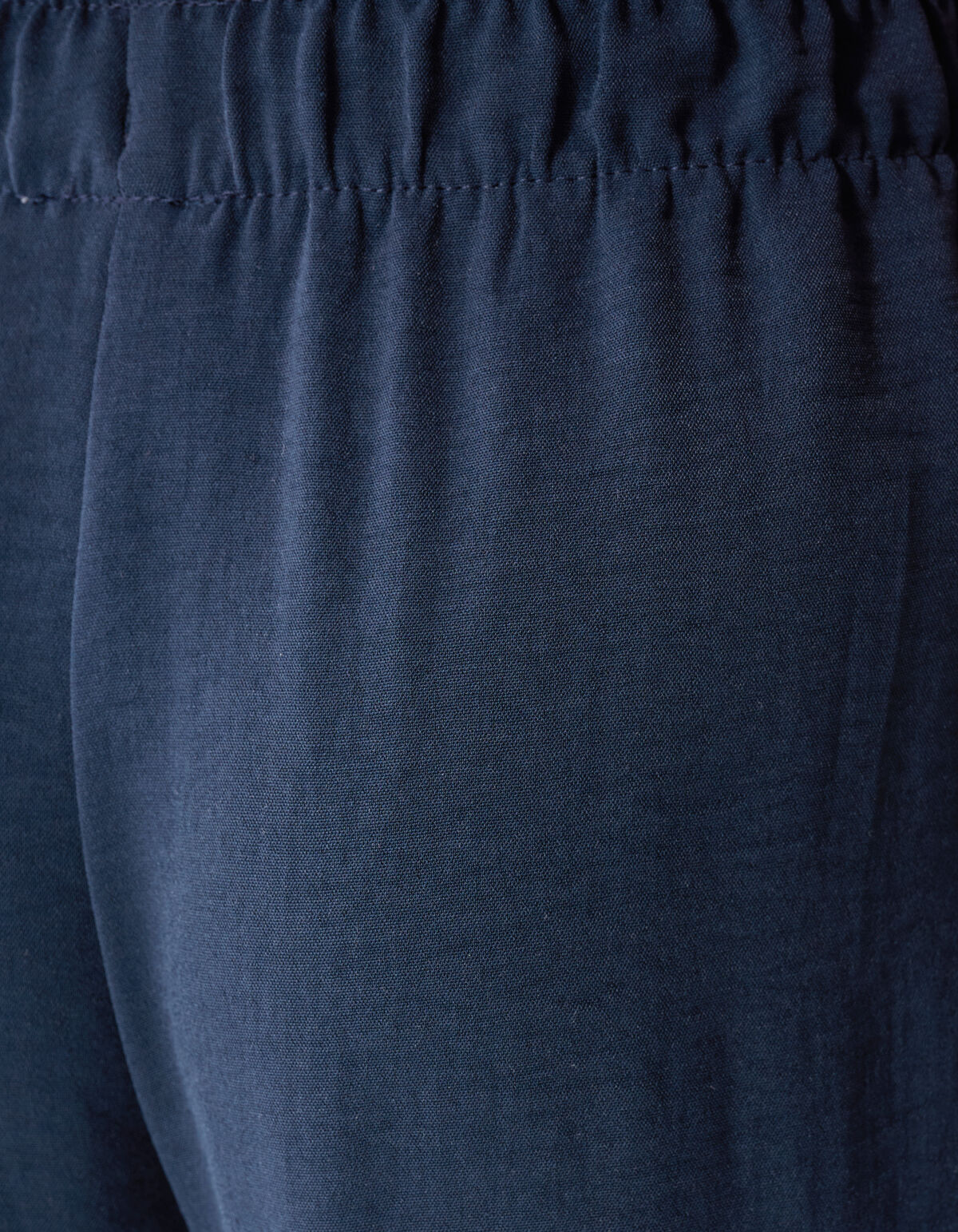 Piping Wide Leg Fit Broek Donkerblauw