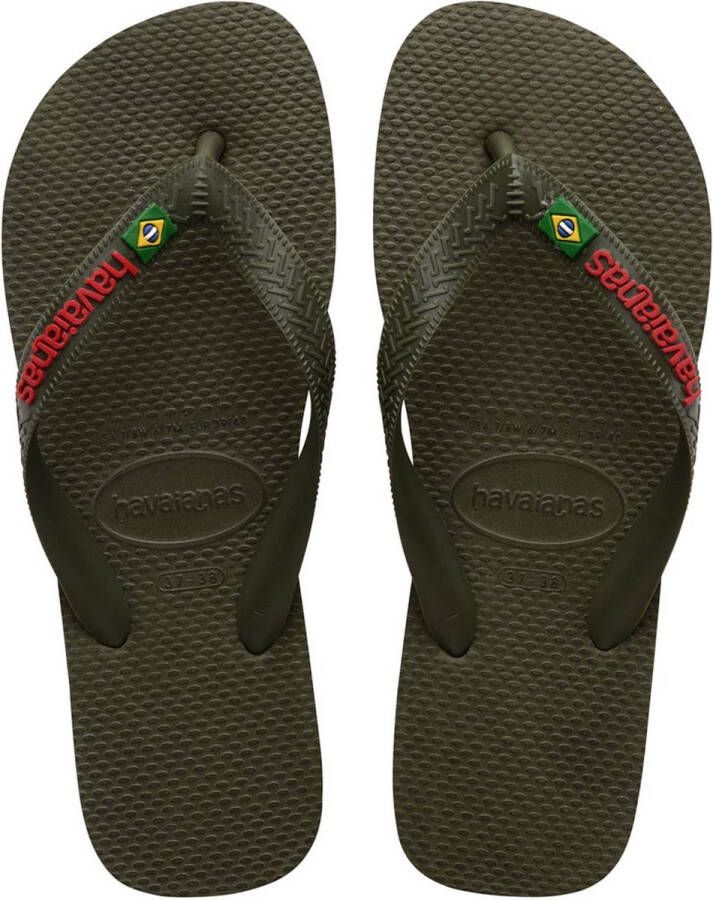 Havaianas Groene Teenslippers Brasil Logo Kids