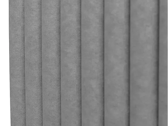 Lit coffre 140 x 190 cm avec tête de lit coutures verticales - Tissu - Gris - SARAH