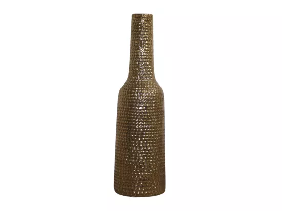Vase en céramique doré 14 x 51 cm
