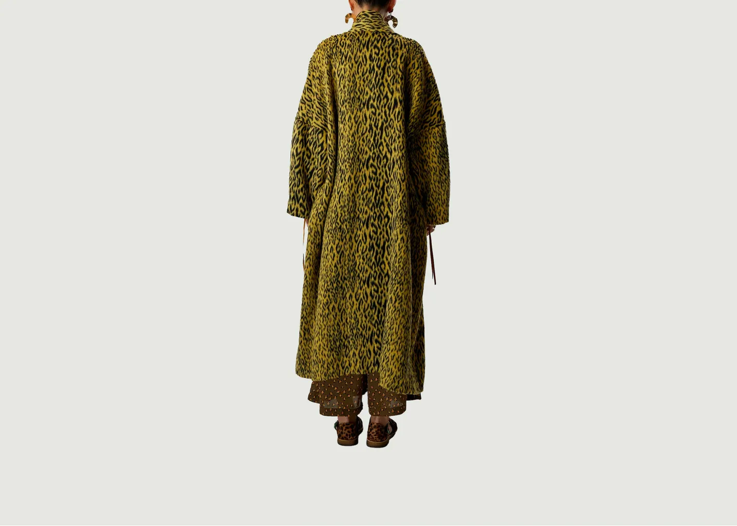Manteau Eren En Laine Jaune Léopard Heimstone