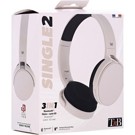 T'nB SINGLE 2 Casque Avec fil &sans fil Arceau Appels/Musique Bluetooth Rose
