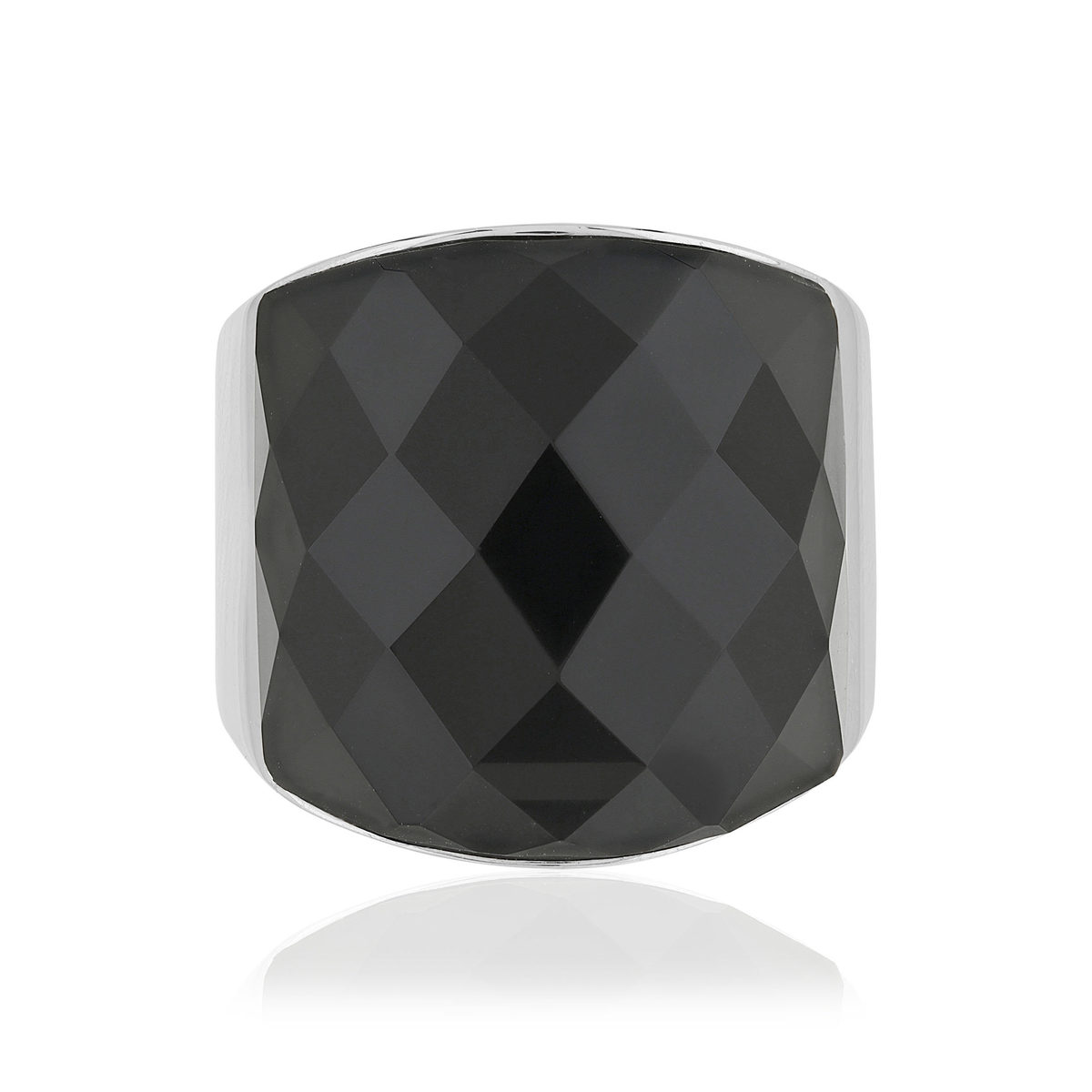 Bague argent 925 agate noire