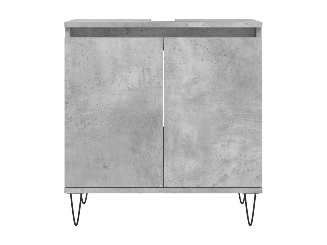 Armoire de bain gris béton 58x33x60 cm bois d'ingénierie