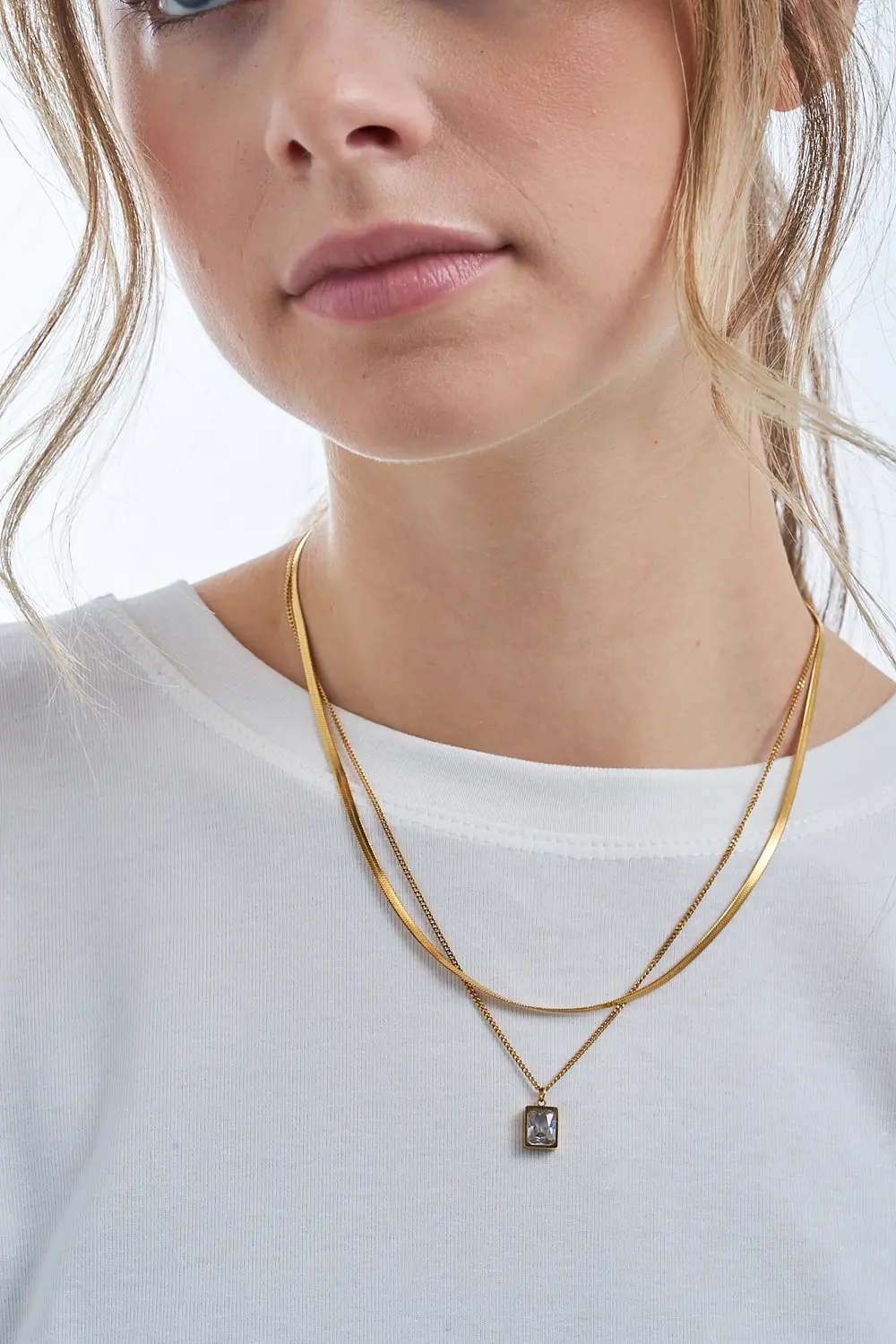 Layering Kette - Steel Rectangle