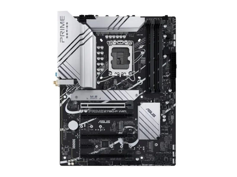 ASUS Prime Z790-P WIFI - Bundkort - ATX - LGA1700 sokkel - Z790 Chipset - USB-C 3.2 Gen 2x2, USB 3.2 Gen 1, USB 3.2 Gen 2, USB-C Gen2 - 2.5 Gigabit LAN, Wi-Fi 6, Bluetooth - onboard grafik (CPU påkrævet) - HD Audio (8-kanaler)