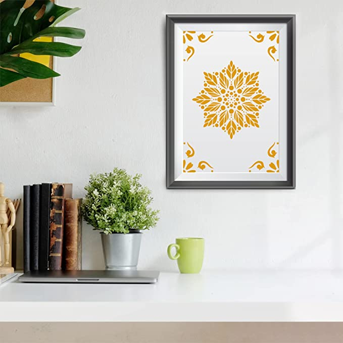 (16er Set) 15x15cm Zeichen Schablonen Wiederverwendbare DIY Mal Vorlagen - Mandala