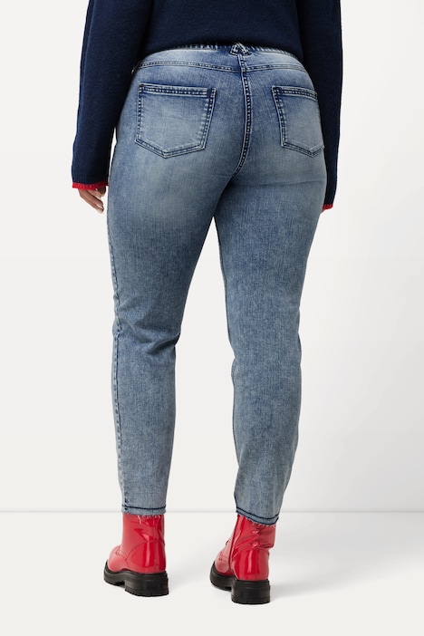 Jeans Sarah, offener Saum, schmales Bein, High Waist