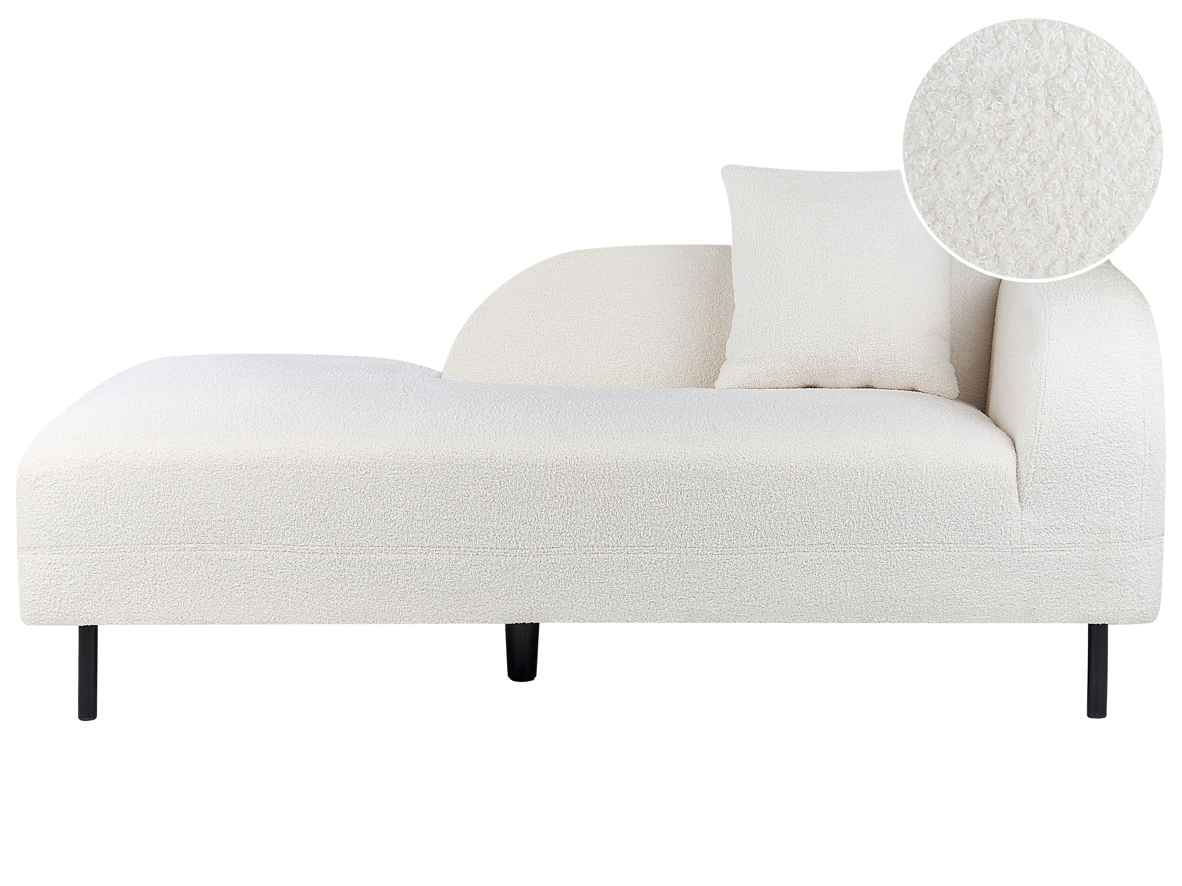 Rechtszijdige chaise longue LE CRAU Bouclé Gebroken wit