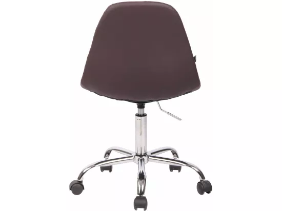 Chaise de bureau - Similicuir & Métal chromé - Marron - Reims
