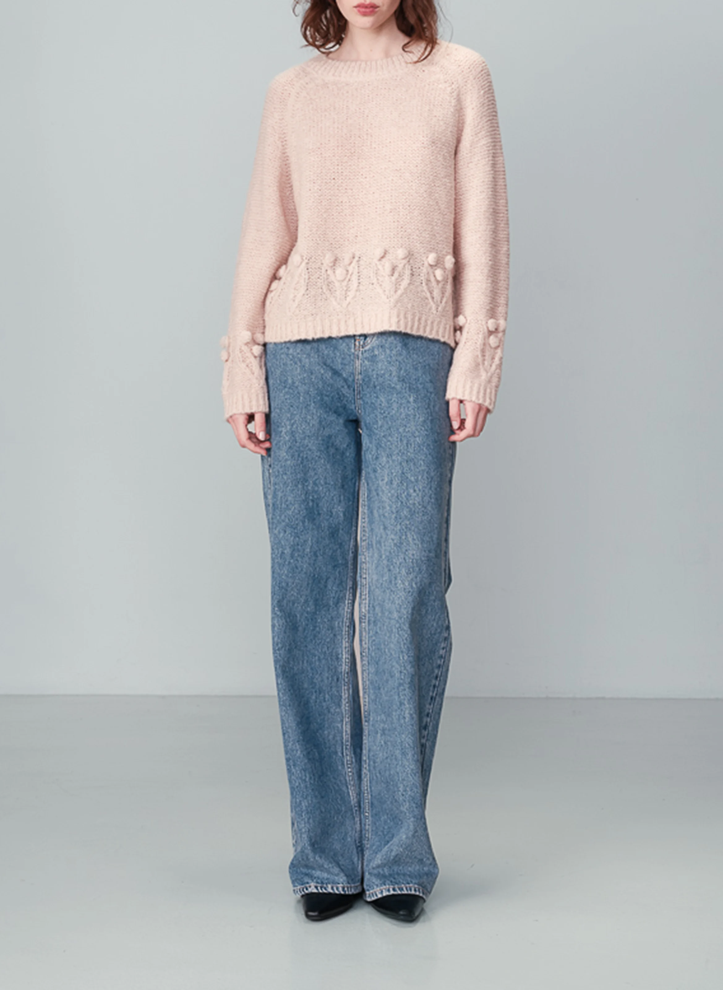 NAURINE - Pull col rond| Rose