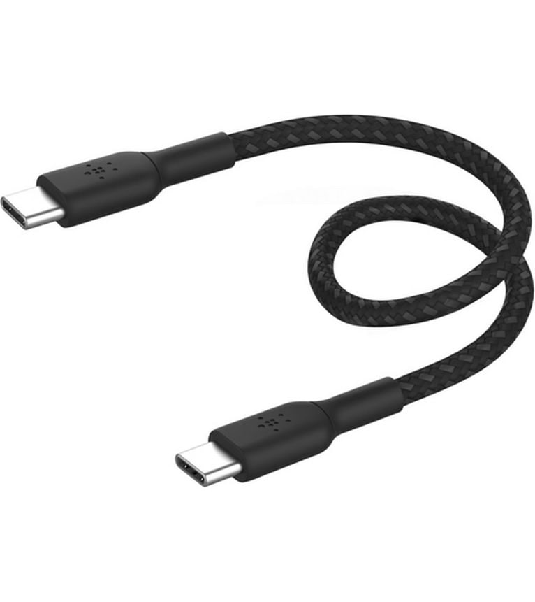 Belkin USB-Ladekabel BoostCharge USB C - USB C 0.15 m Verbindungskabel mit geflochtener Nylonummantelung von USB-C zu USB-C