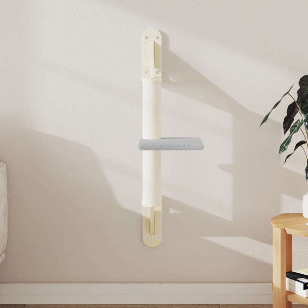 Arranhador de parede para gatos vidaXL, cinza claro, 85,5 cm