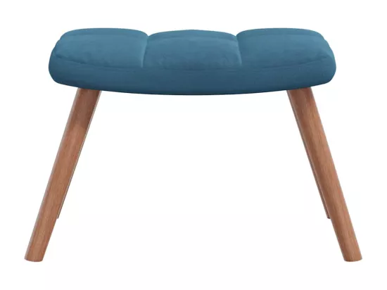 Chaise à bascule avec repose-pied Bleu Velours