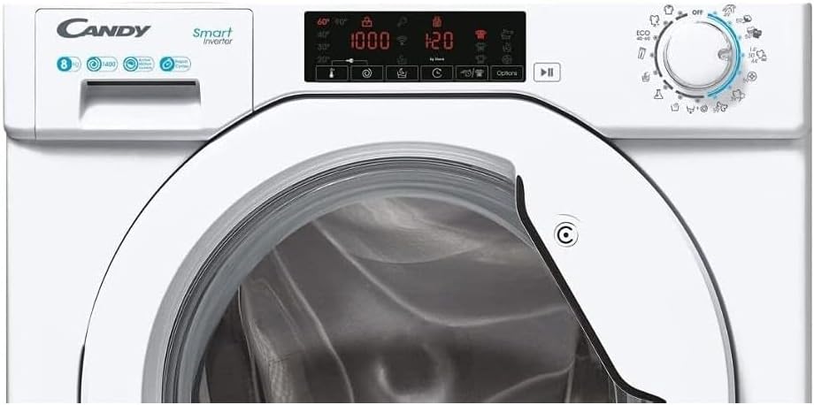 Candy CBW 48TWME-S Einbau Frontlader / Frontlader voll integriert / 8kg Waschen / Startzeitvorwah Liter / 1400 U/min Weiß