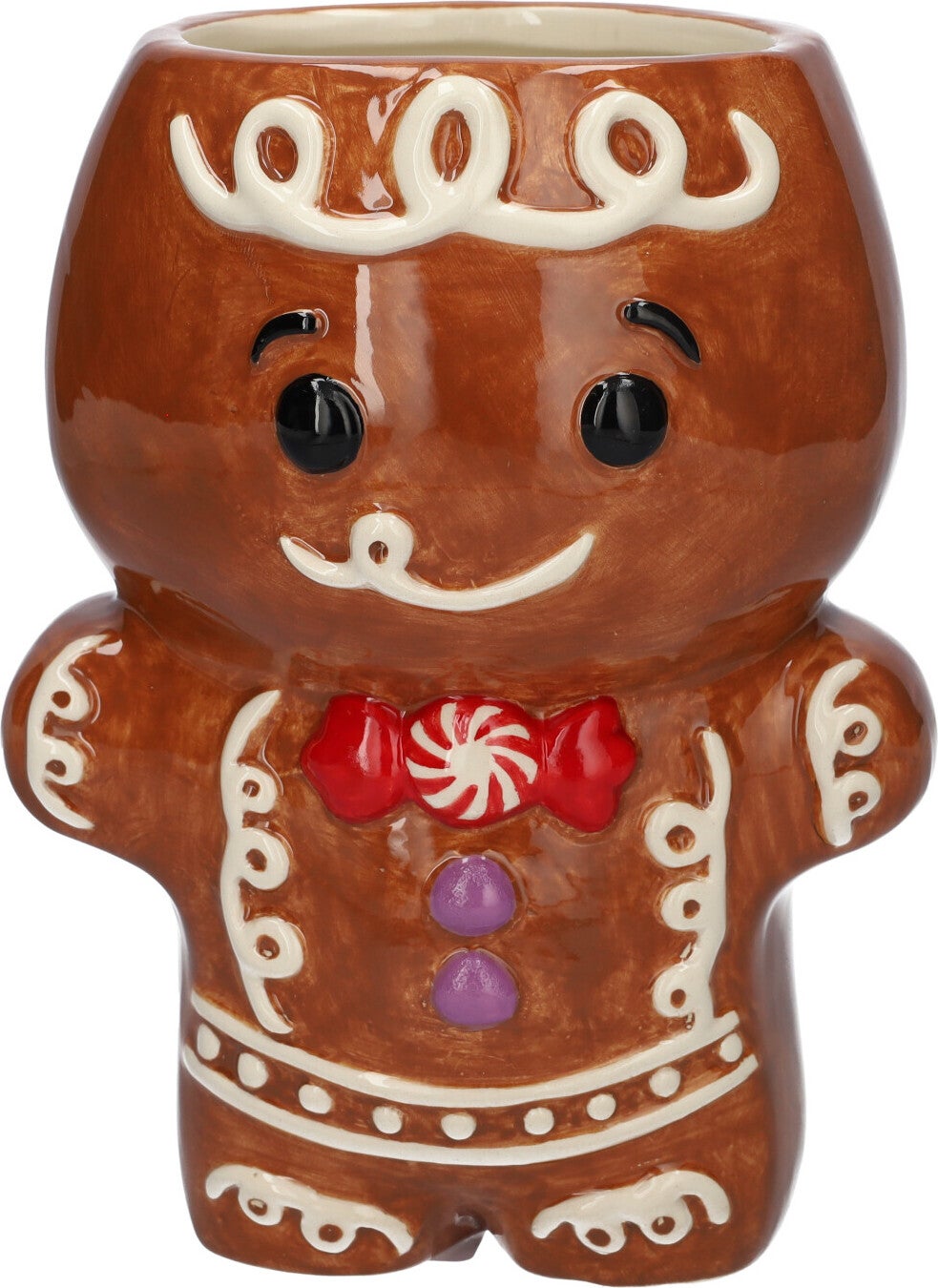 Duif vaas Cookie bruin / wit / rood D 8,6 H 18 cm
