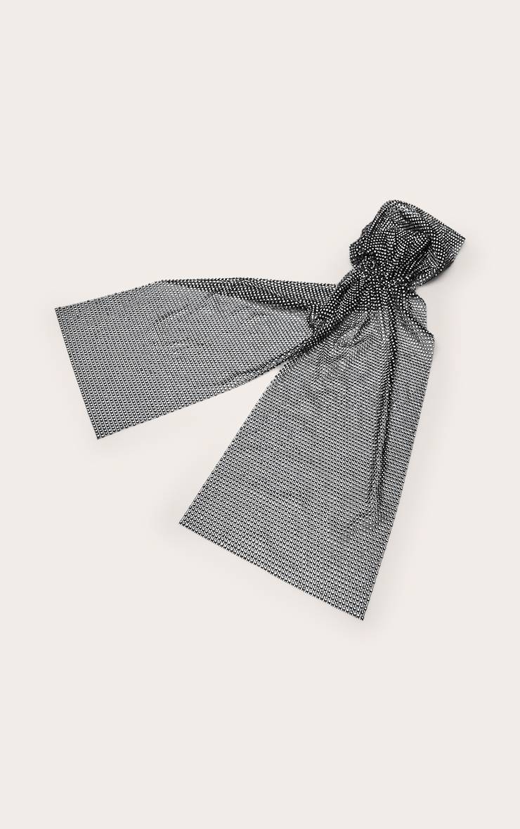 Noir Coiffe Résille Ornée De Strass