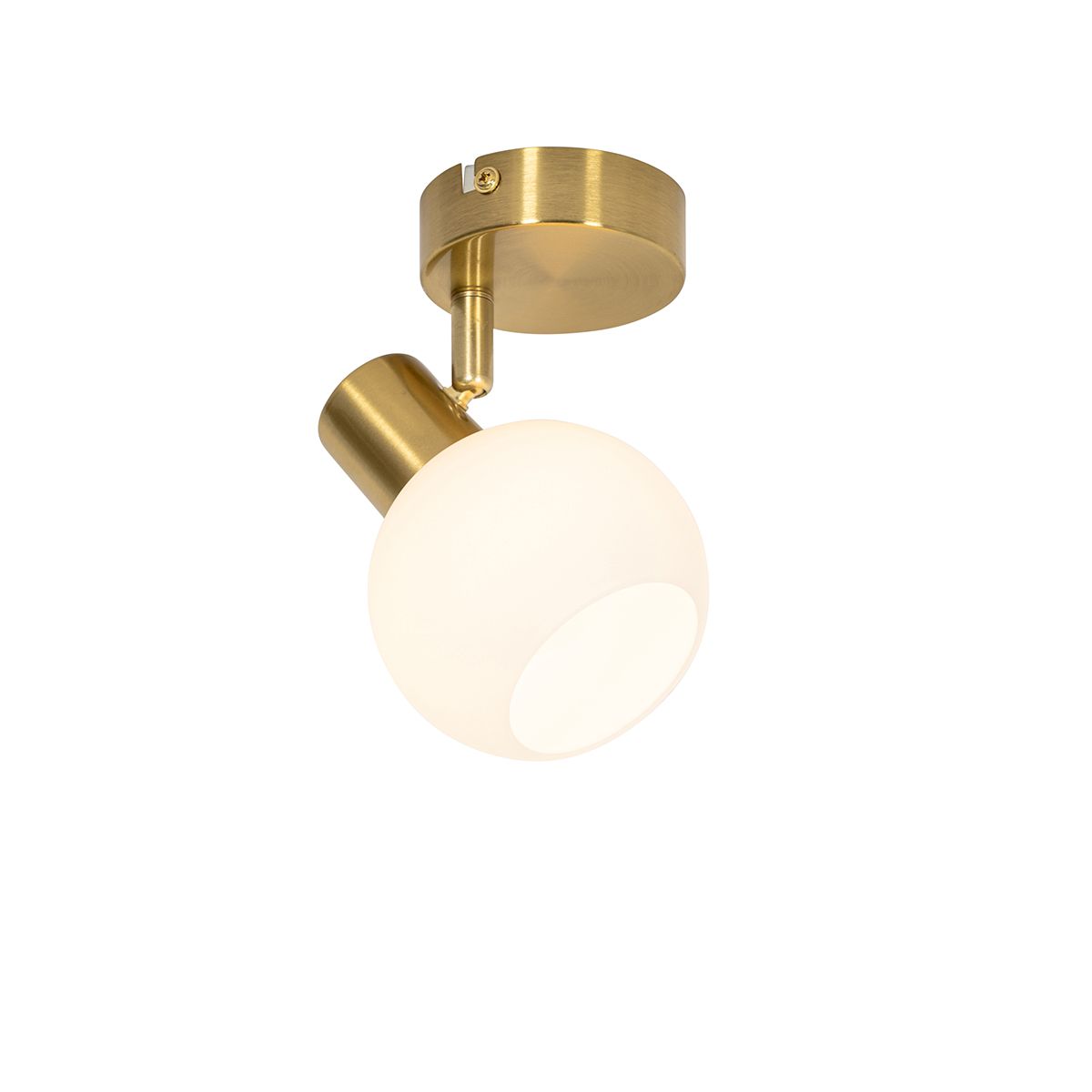 Art Deco spot goud met opaal glas verstelbaar - Anouk