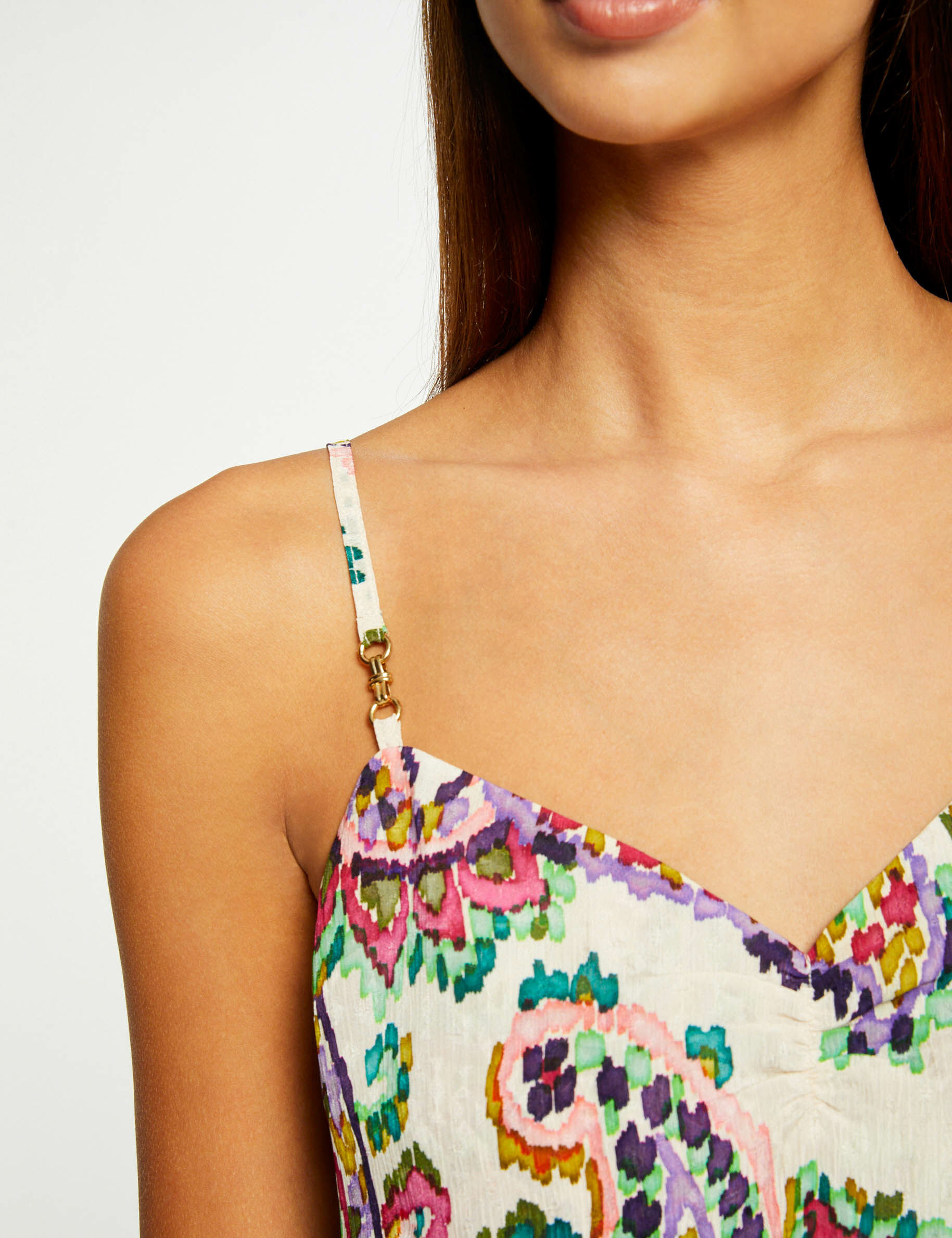 Blouse bretelles fines imprimé cachemire multico femme - multico