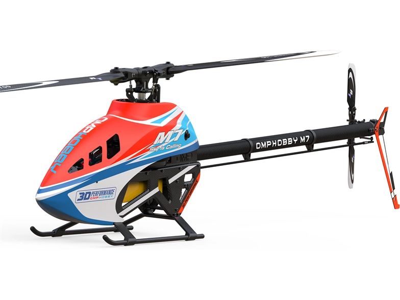 OMPHobby Helikopter M7 Sunset Orange Bausatz und Rotorblätt M7 vielseitiger Modellheli