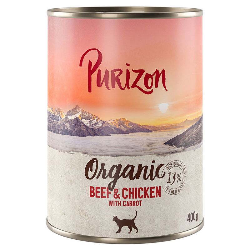 Lot économique Purizon Organic bio 12 x 400 g - sans céréales