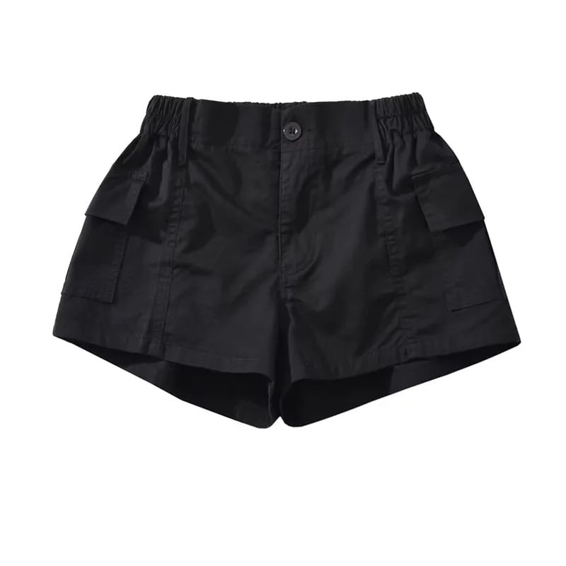 Asiris - Effen shorts met elastische taille