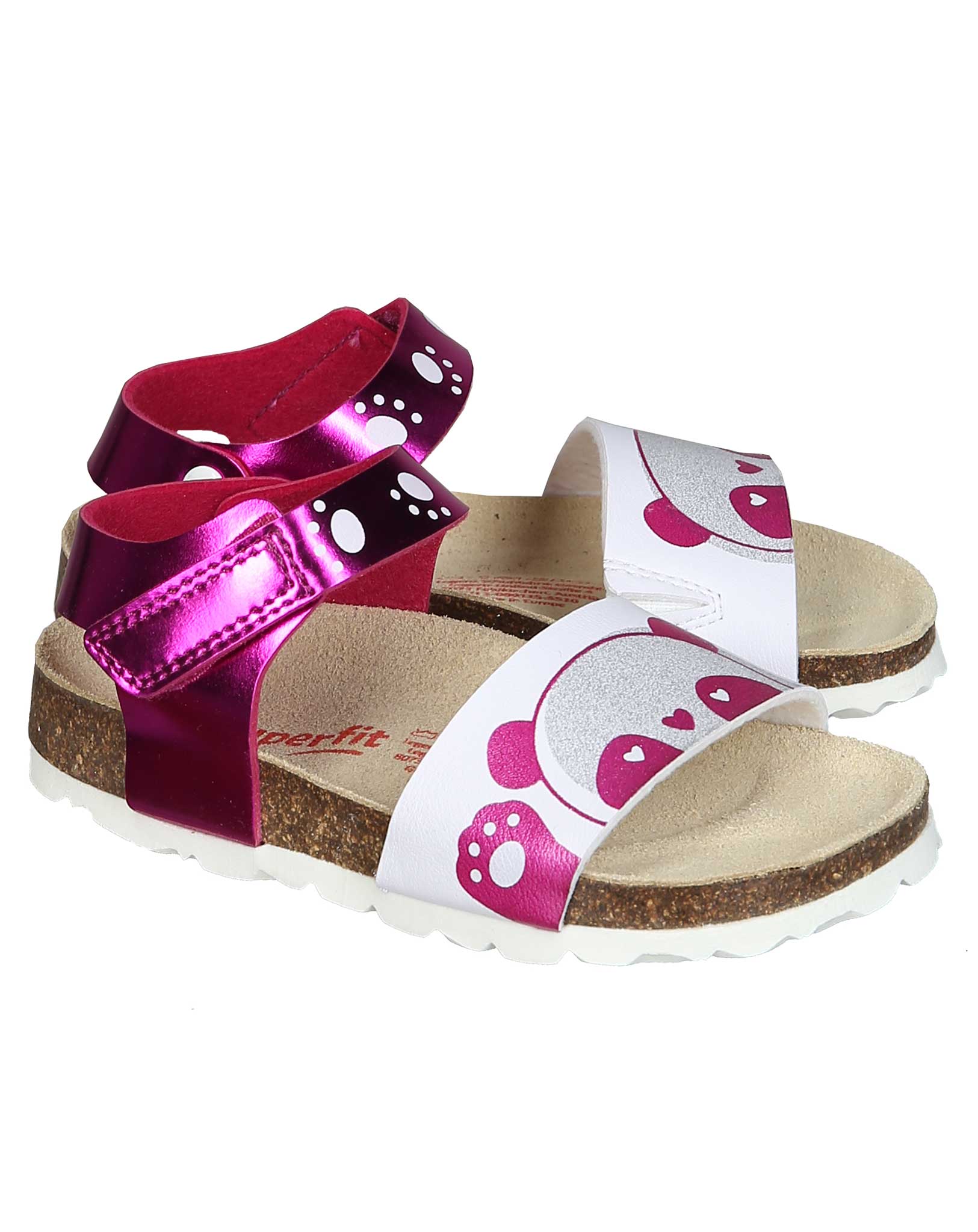 Klett-Sandalen PANDA in pink/weiß