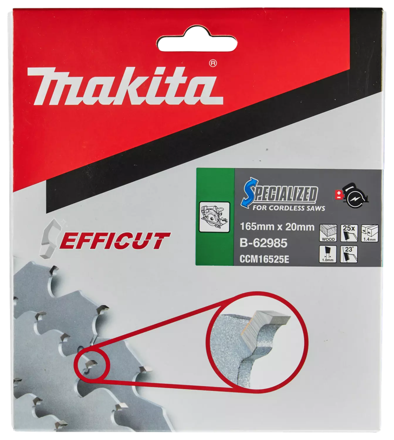 Makita B-62985 Cirkelzaagblad Hout - 165x20x1,4mm 25T