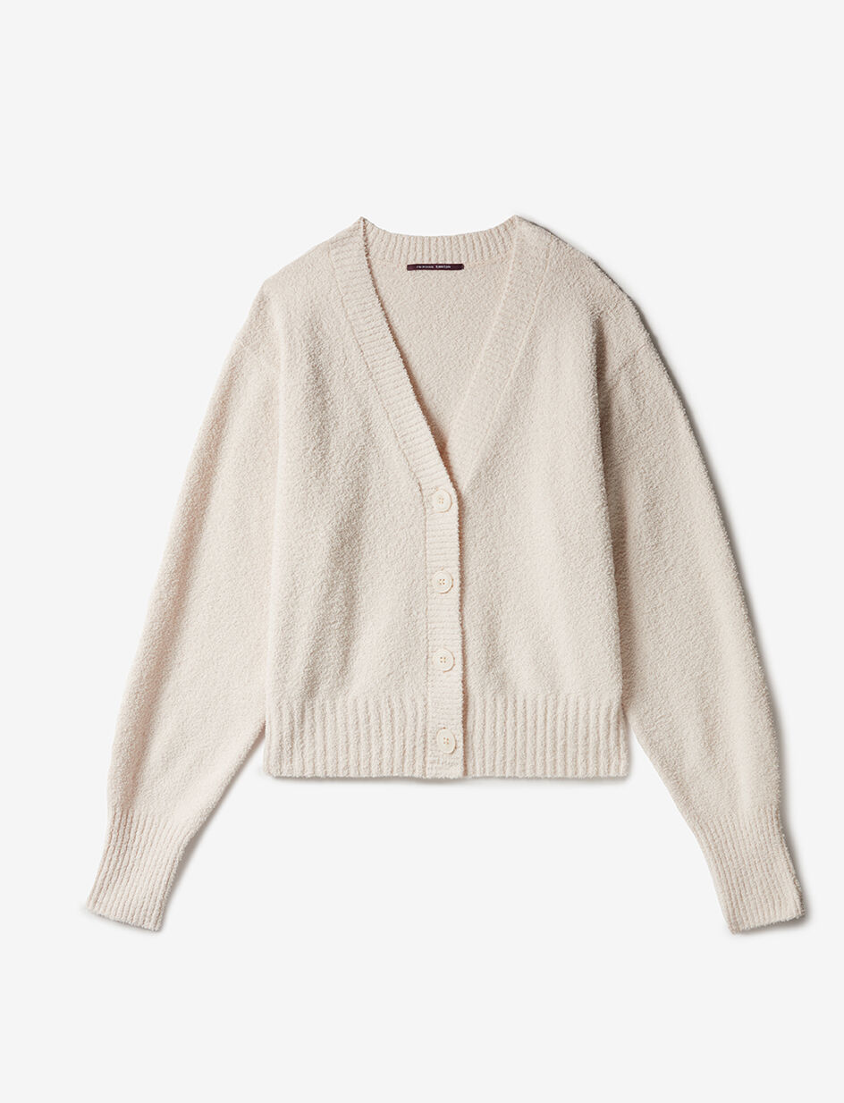 Cardigan manches longues - blanc rosé
