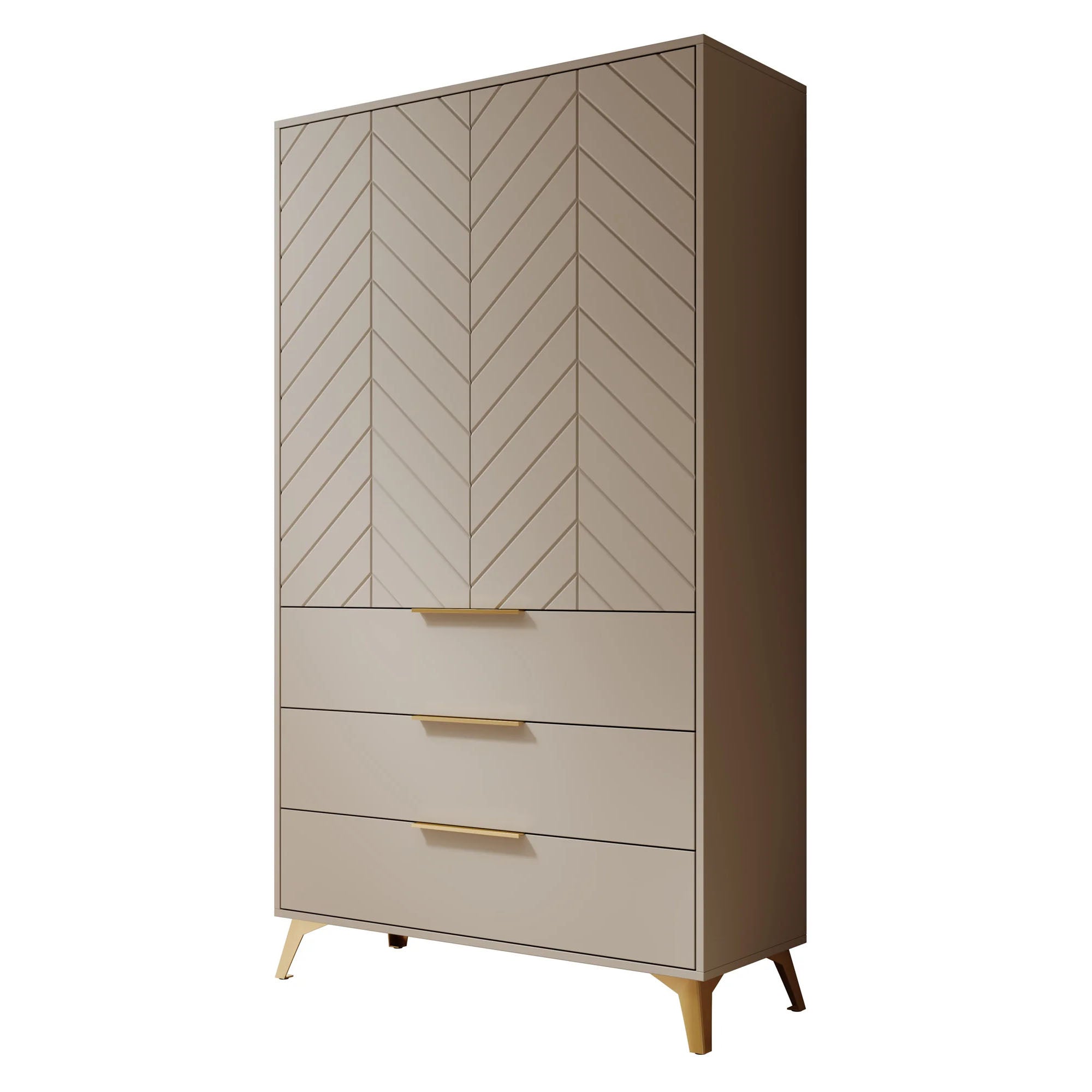 Meubella - Kledingkast Xiano - Beige - 103 cm