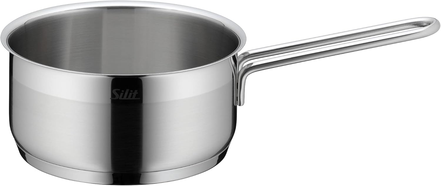 Silit Diamant Topfset Induktion 4-teilig, Kochtopf Set mit Glasdeckel, Edelstahl poliert, Induktions Töpfe Set unbeschichtet