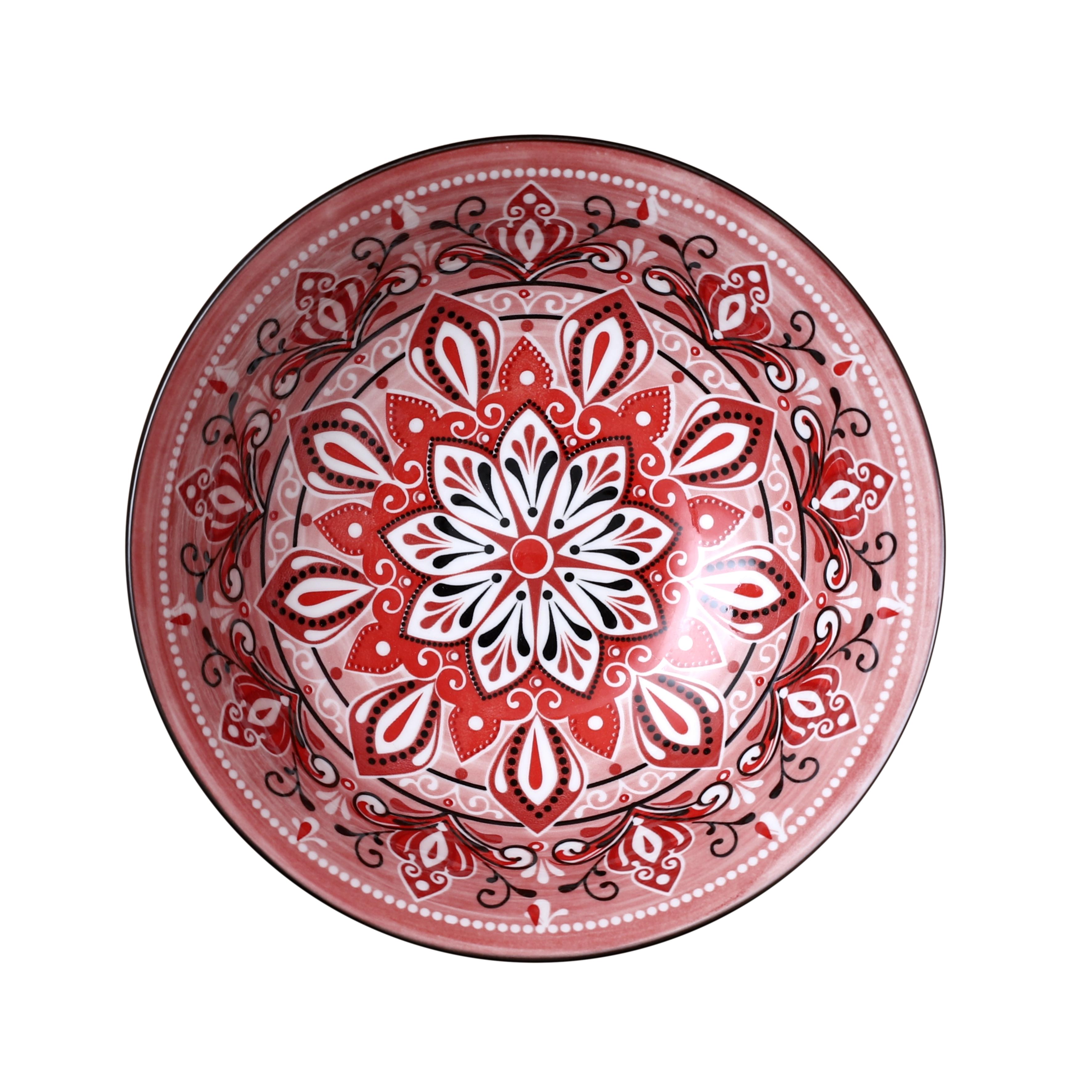 ASSIETTE CREUSE JAIPUR ROUGE D.20CM