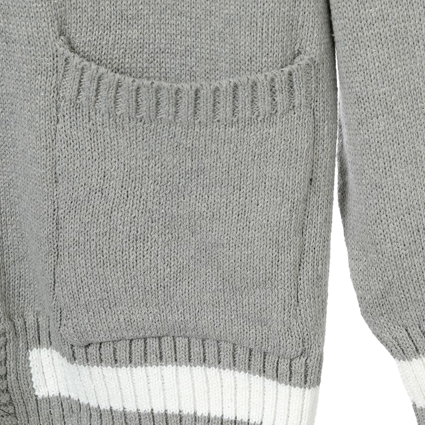 Whyessa - Oversized gebreide cardigan met contrasterende afwerking
