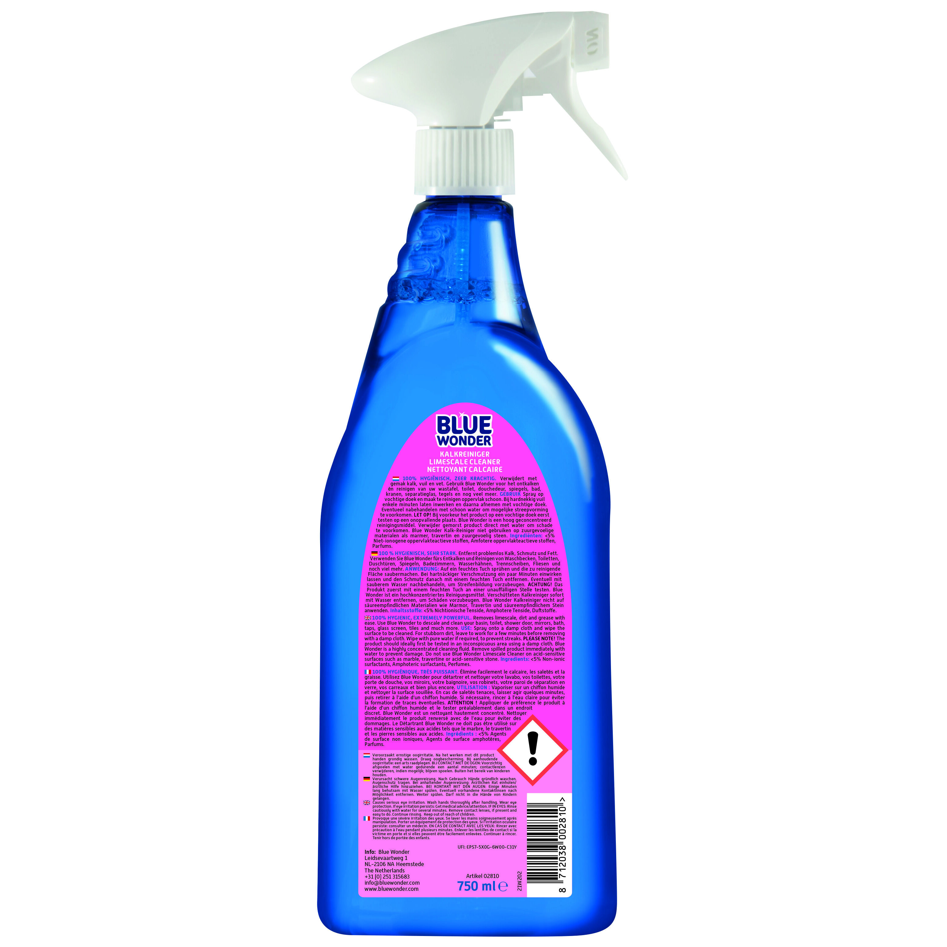 Blue Wonder Kalkreiniger - Reinigingsmiddel - 750 Milliliter - 9.4 cm