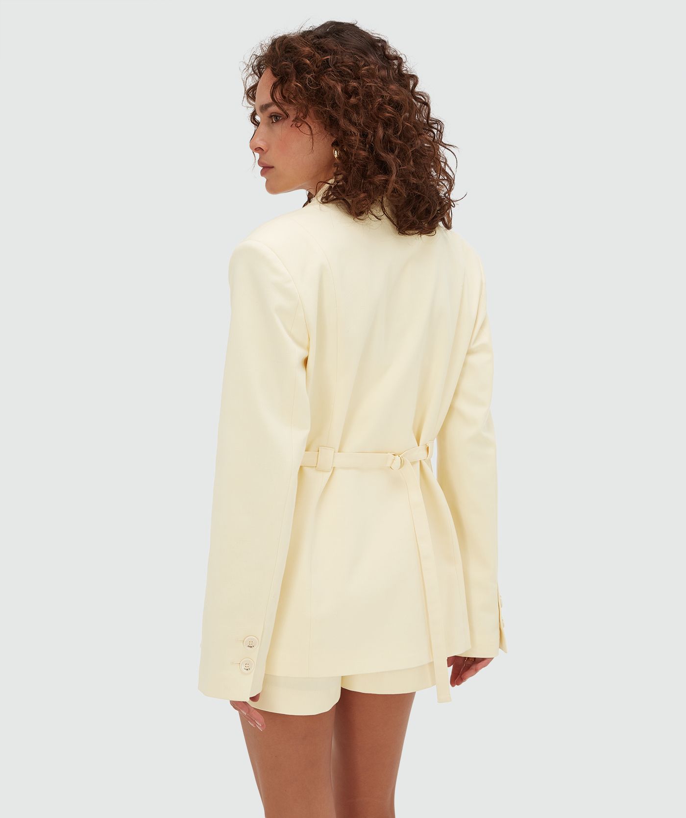 JV-BENSON oversized blazer - butter yellow