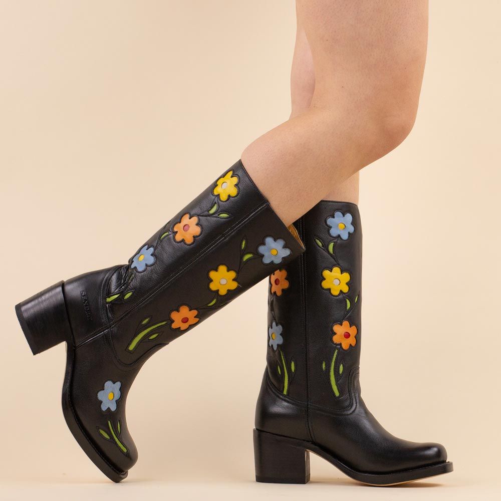 Sendra flower boots 4755 black