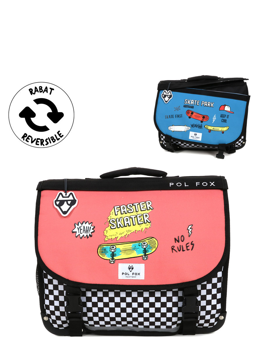Cartable RÀversible Pol Fox Skate 2 - 38 cm