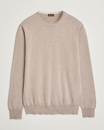 Stenströms Merino Patch Crew Neck Beige