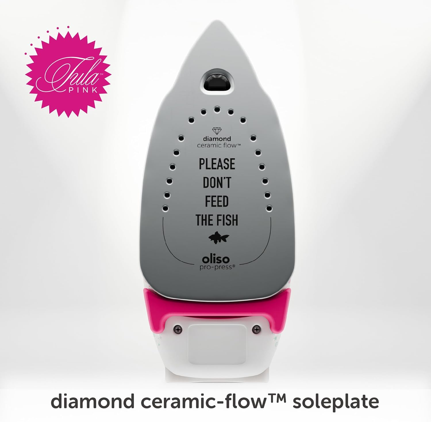oliso TG1600 Pro Plus SmartIron mit automatischem Lift – zum Bügeln von Kleidung, Nähen, Quilten und Basteln | Diamond Ceramic-Flow-Bügelsohle, Tula Pink
