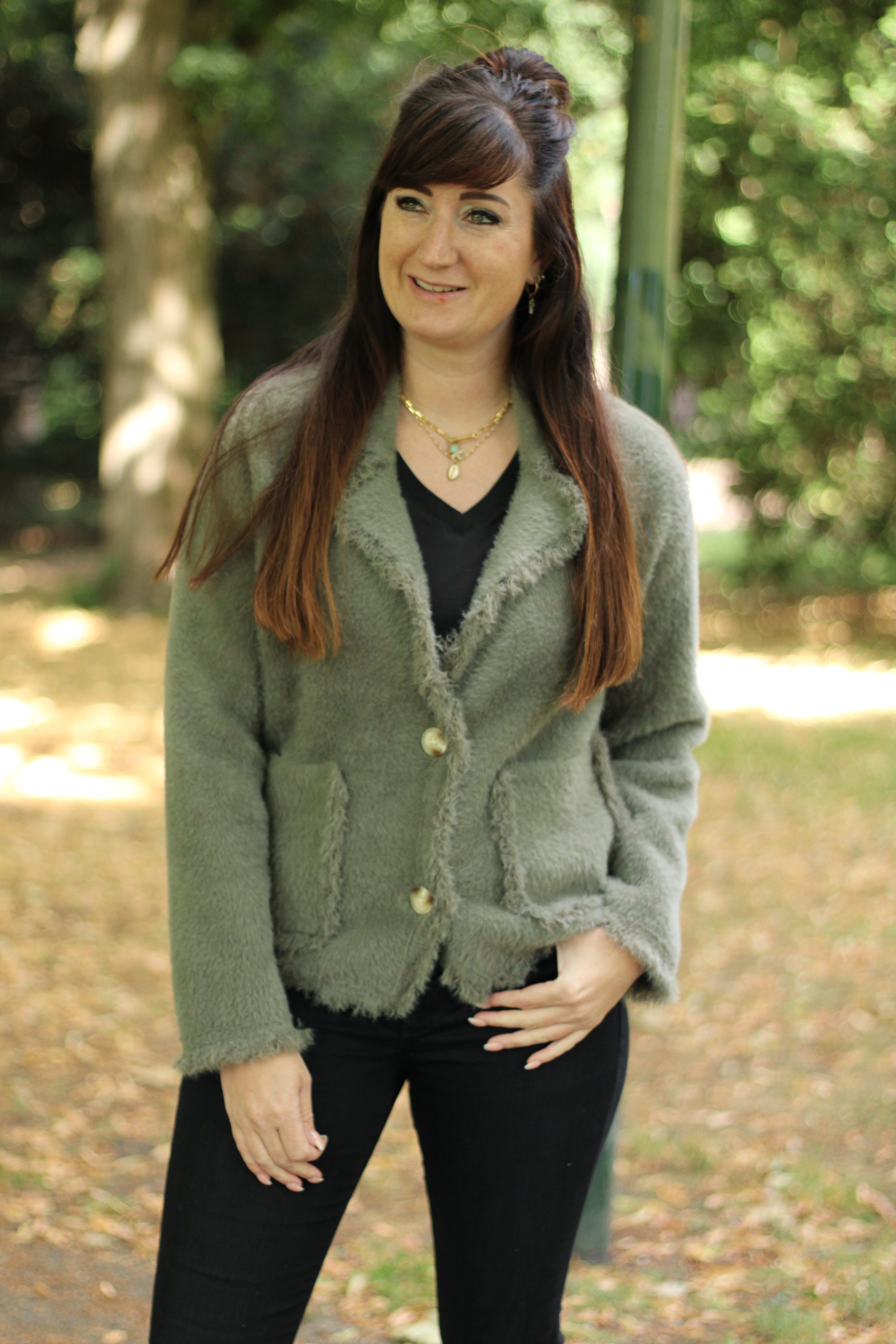 Rino & Pelle - Sena Cardigan With Fringes - Ash Green