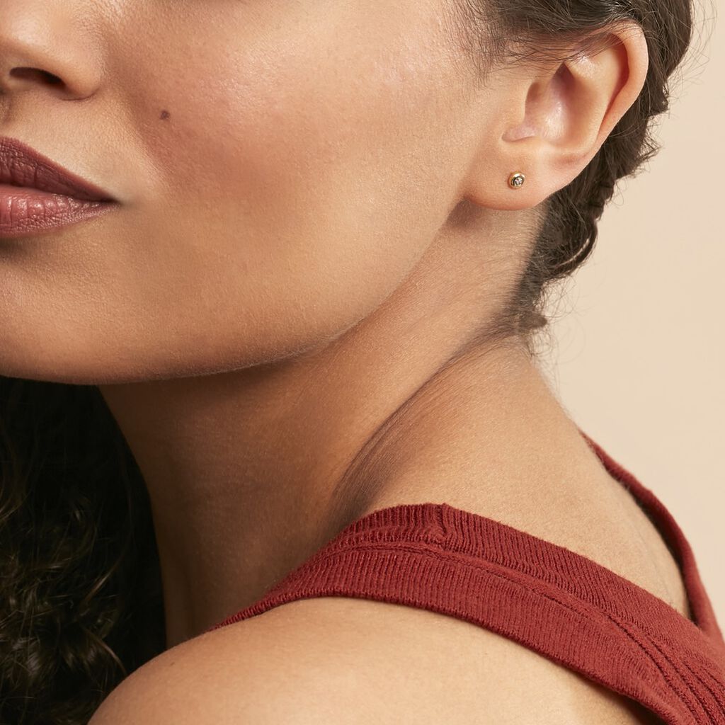 Boucles D'oreilles Puces Fatiana Or Jaune Diamant
