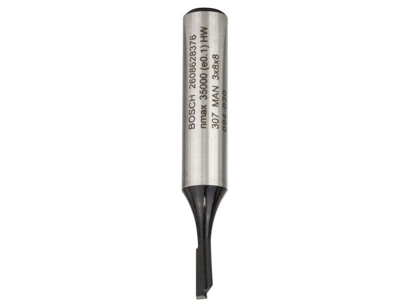 Bosch Professional Nutfräser Standard for Wood D1 3 mm, L 8 Nutfräser für Handfräsen und Kantenfräsen