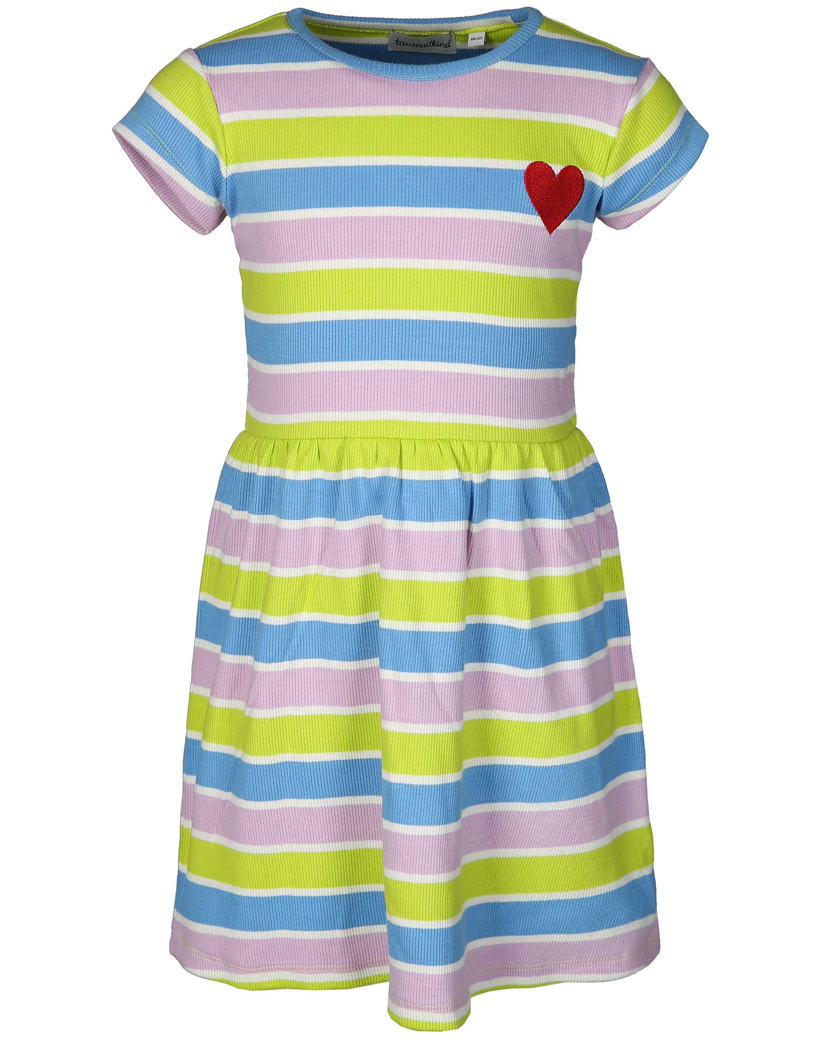 Kurzarm-Kleid REGENBOGEN STREIFEN in bunt