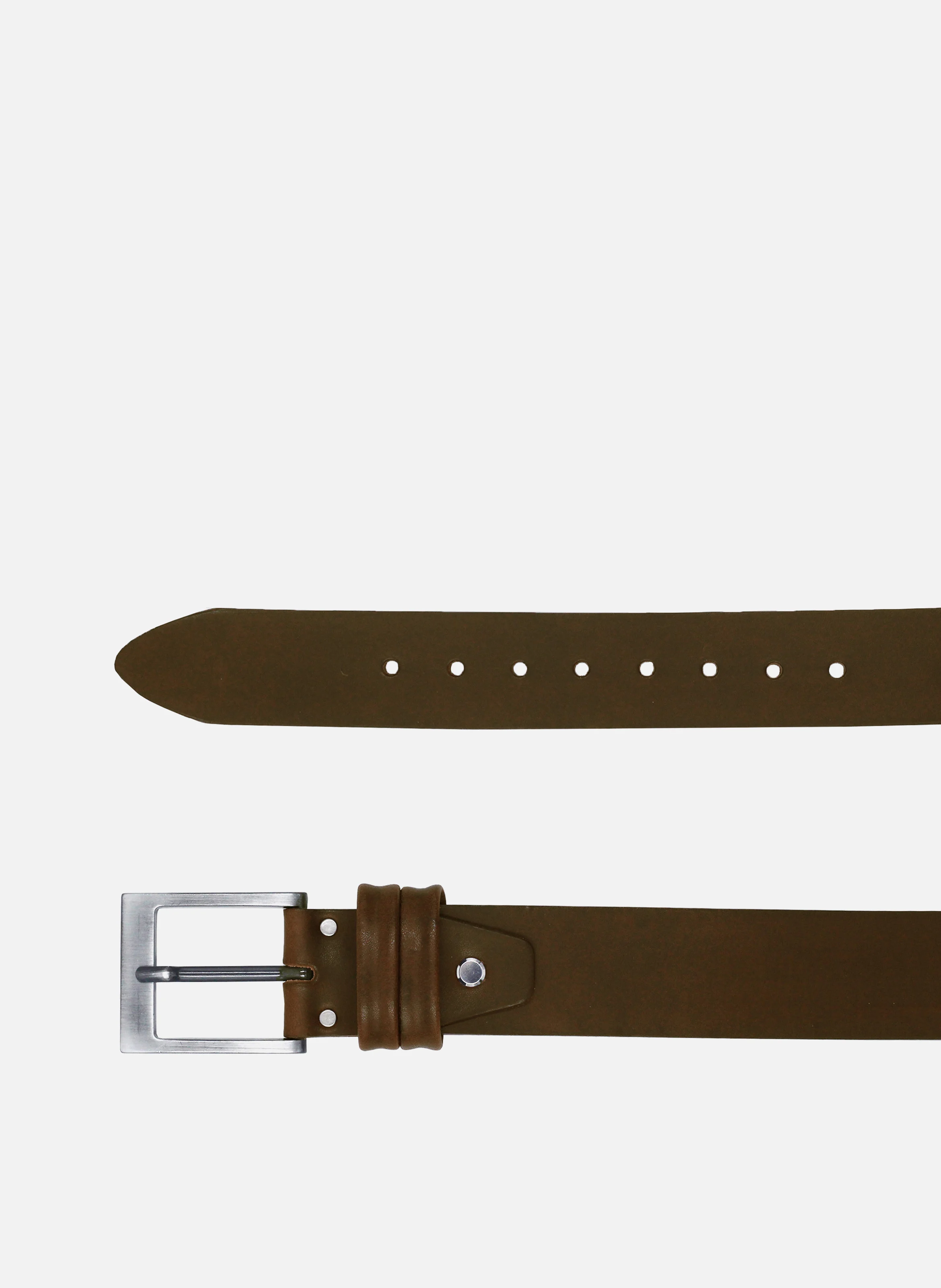 Ceinture casual cuir lisse | Marron