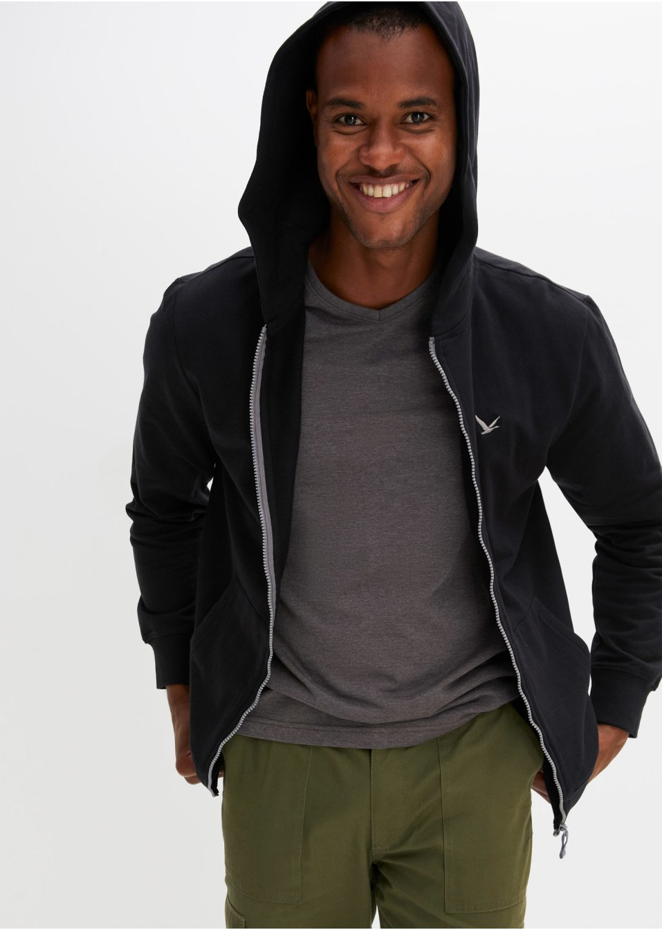 Gilet sweat à capuche avec polyester recyclé
