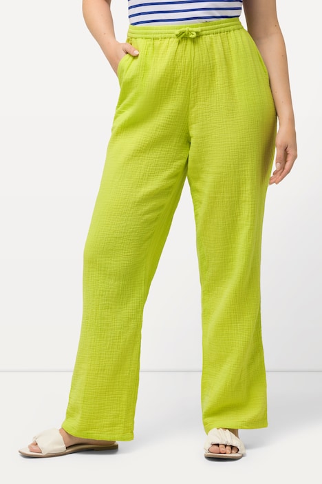 Musselin-Schlupfhose Rose, weites Bein, Elastikbund