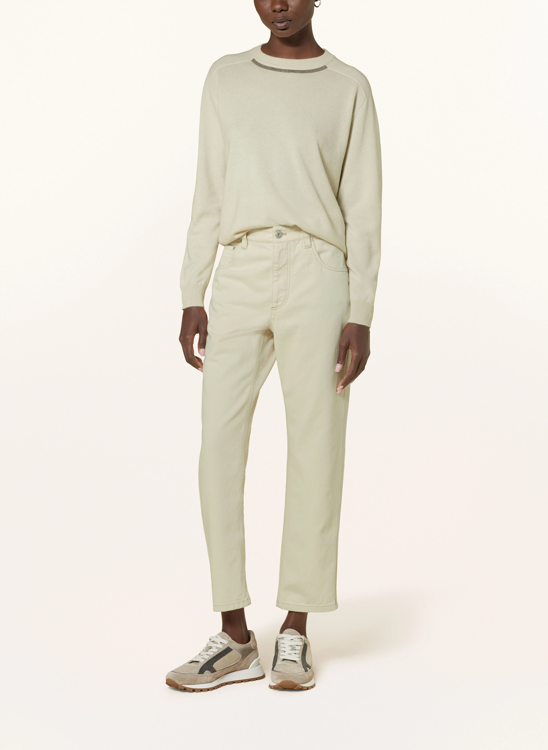 BRUNELLO CUCINELLI Cashmere-Pullover mit Schmuckperlen