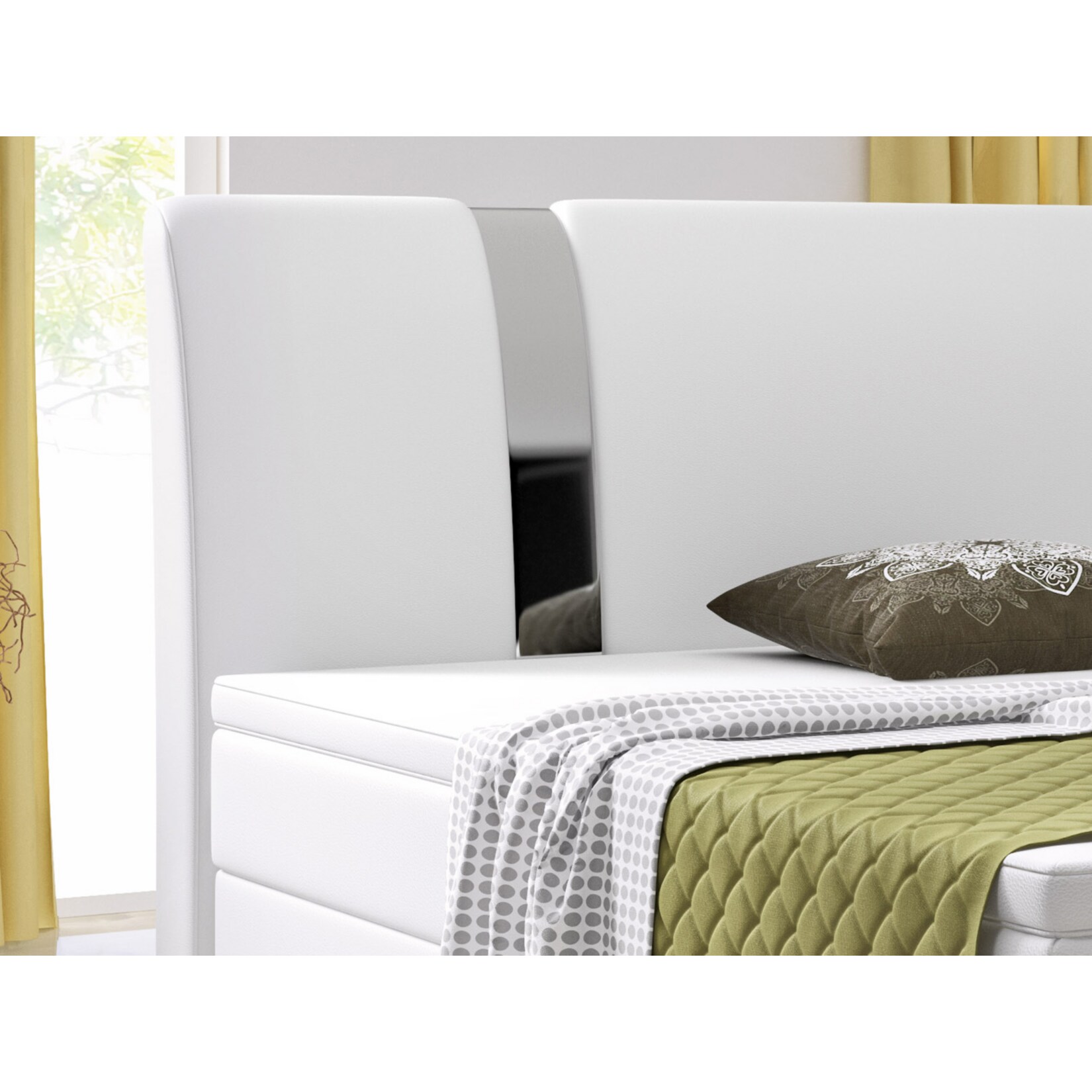 Inter Handels Boxspringbett Riva 180 x 200 cm weiß