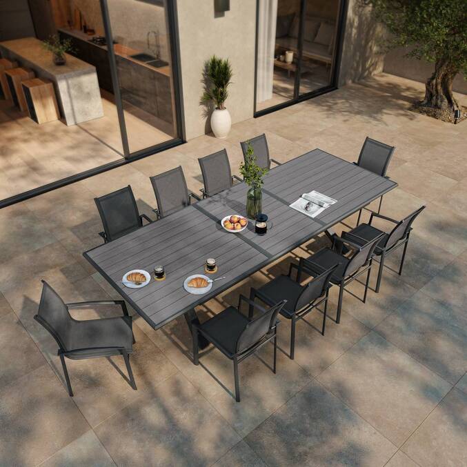 Fauteuil de jardin empilable AXANT Anthracite & Graphite