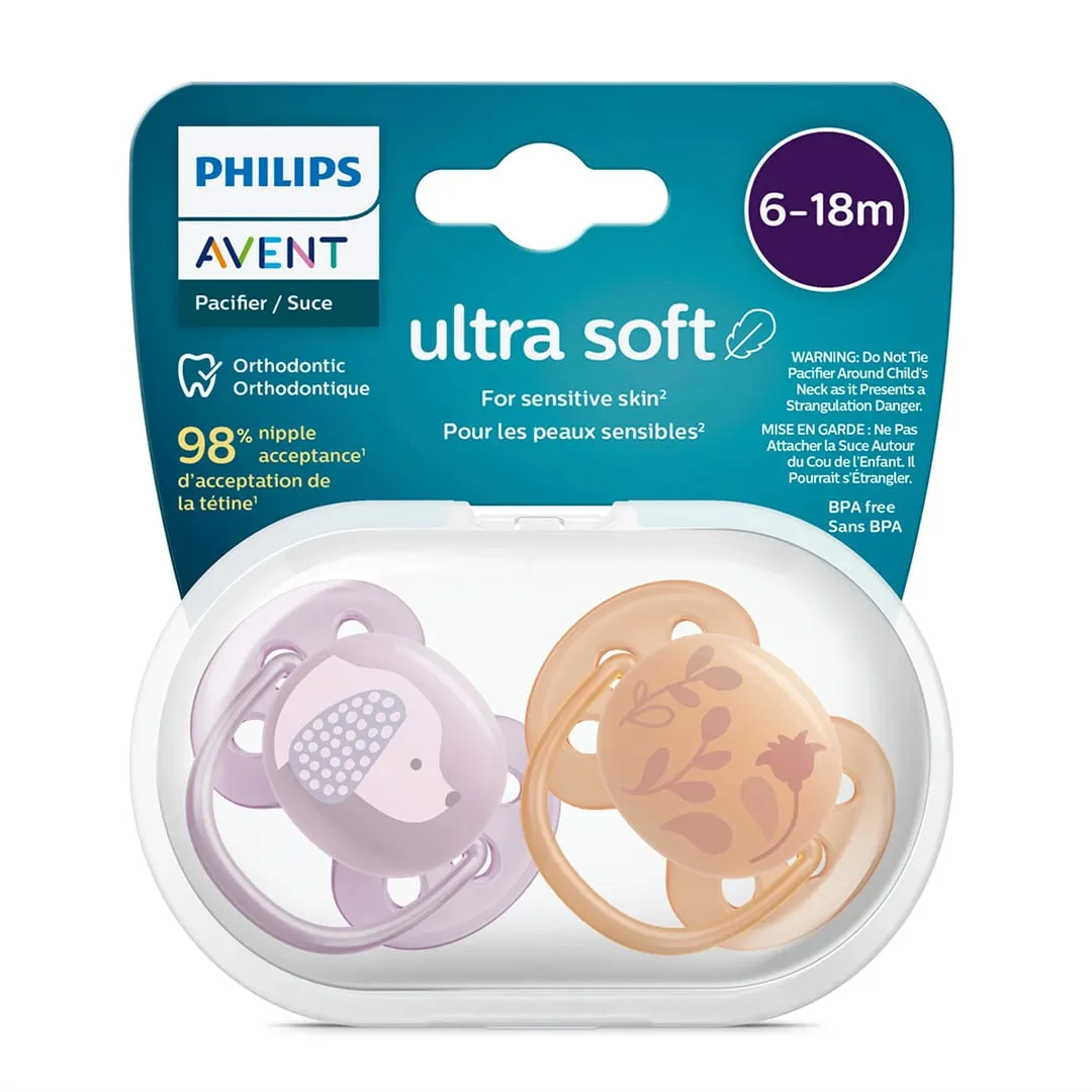 Philips Avent Suce Ultra Douce 6-18 mois Chiot Violet  Feuilles Orange (2)